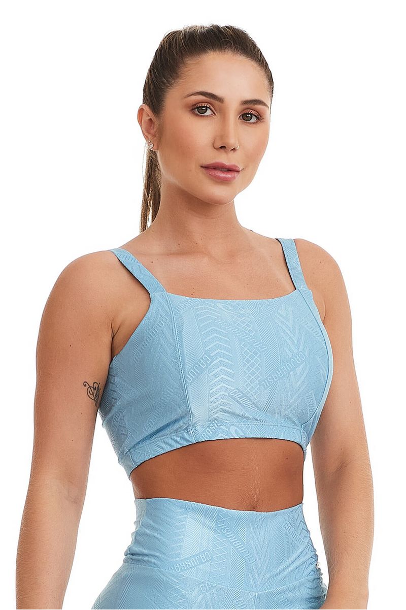 Top Colo Alto Venari Azul - Top Cropped - Magazine Luiza