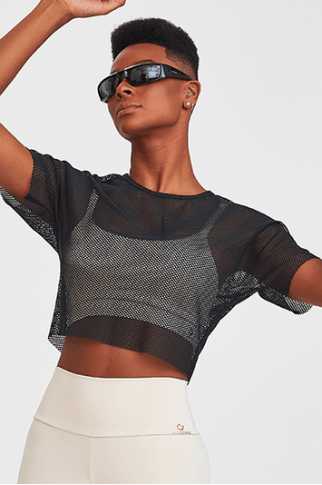 CROPPED FITNESS BÁSICO TELINHA PRETO