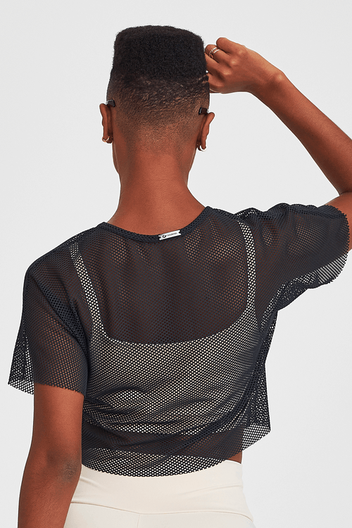 CROPPED TELA BÁSICO PRETO