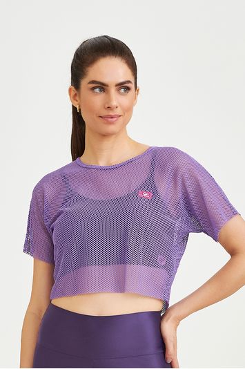 Cropped Fitness Básico Telinha Roxo Astral