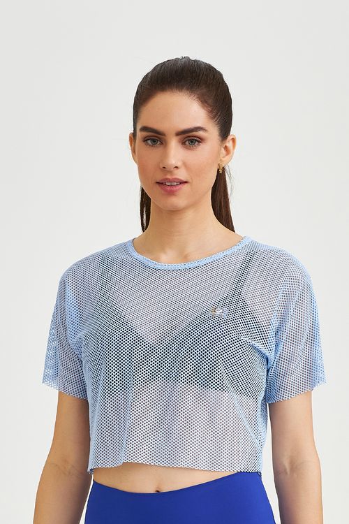 CROPPED TELA BÁSICO AZUL SKY