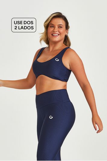 TOP CANELADO TRILOBAL 2 EM 1 AZUL ECLIPSE