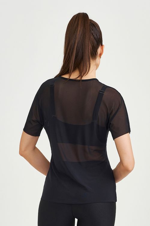 BLUSA DE TULE CLÁSSICA PRETO