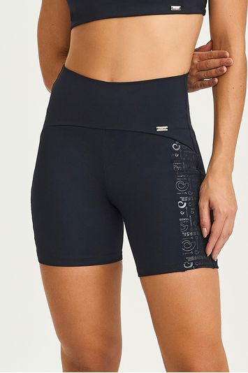 SHORT NZ COS INVISIVEL COM SILK LATERAL PRETO PRETO