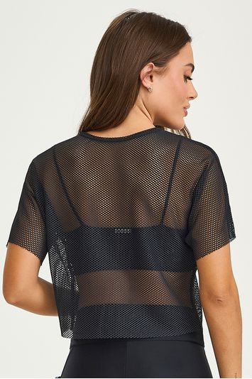 CROPPED TELA RESPIRAVEL COM APLICACAO PRETO