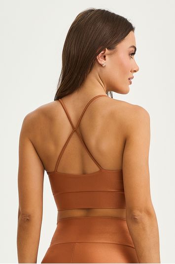 TOP TEXTURIZADO COM SILK MARROM CONHAQUE