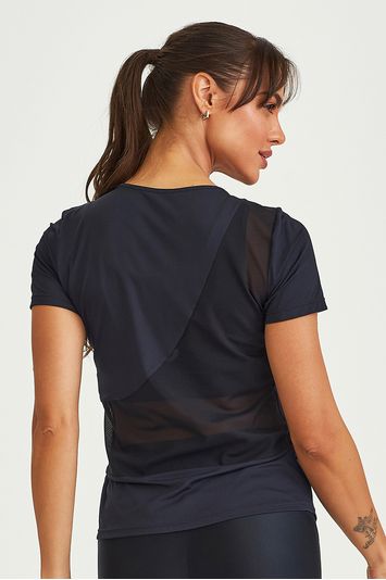 BLUSA SF DE TULE NAS COSTAS PRETO