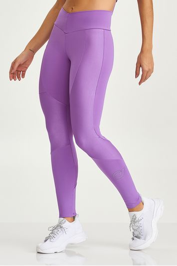 Legging Afina Cintura Nakay Com Bolso Roxo Sophia