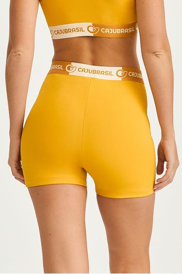 SHORT COM COS DE ELASTICO AMARELO MEL