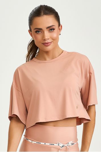 BLUSA UV CURTA ROSA BLUSH