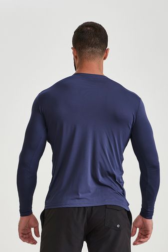 CAMISETA MANGA LONGA MASCULINA  AZUL MARINHO