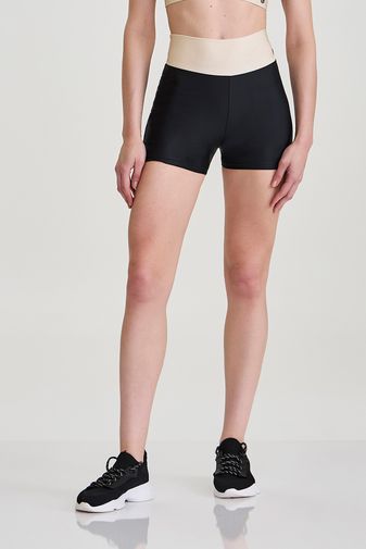 MINI SHORT EMPINA BUMBUM ATLETIKA BICOLOR PRETO