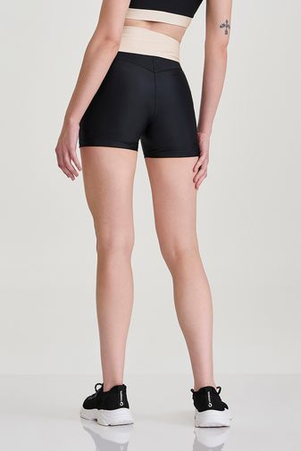MINI SHORT EMPINA BUMBUM ATLETIKA BICOLOR PRETO