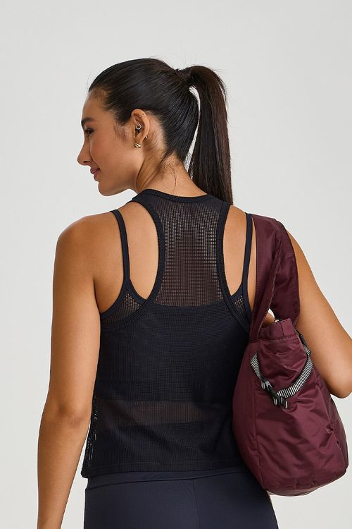 REGATA DE TELA FRENTE FRANZIDA  PRETO