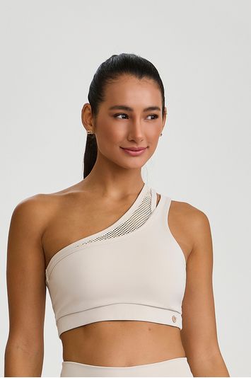 TOP OMBRO SO DETALHE EM TELA  OFF WHITE