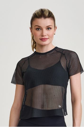 BLUSA DE TELA COSTAS TRANSPASSADAS PRETA
