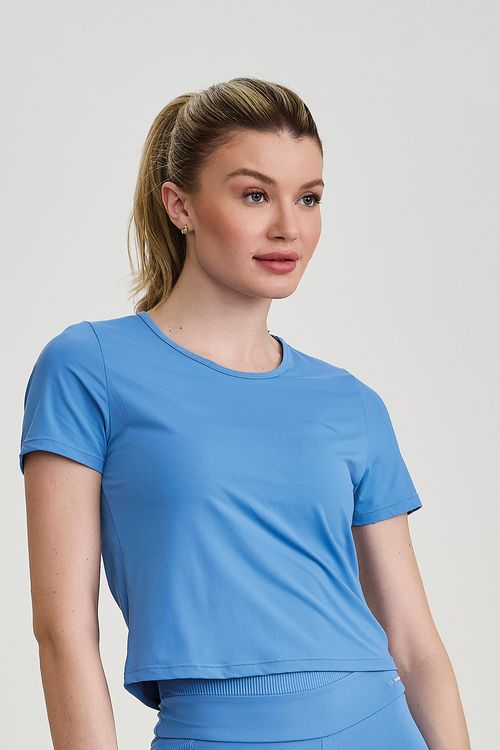 BLUSA  UV COM LOGO  AZUL CELESTE