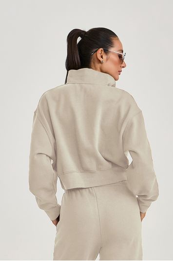 CASACO CROPPED COM ZIPER  OFF WHITE