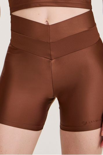SHORT  ATLETIKA AFINA CINTURA  MARROM CAPUCCINO