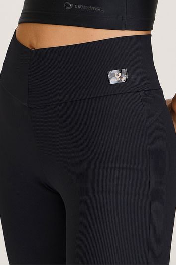 LEGGING AFINA CINTURA NERVURA  PRETO