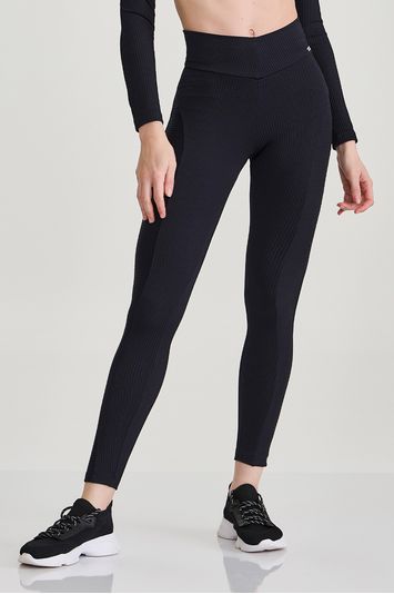 LEGGING CANELADA AFINA CINTURA  PRETO
