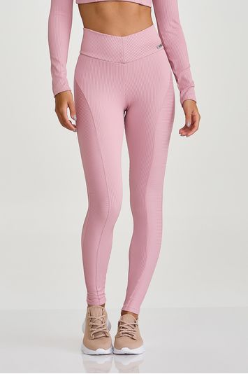 LEGGING CANELADA AFINA CINTURA  ROSA QUARTZO