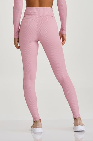 LEGGING CANELADA AFINA CINTURA  ROSA QUARTZO
