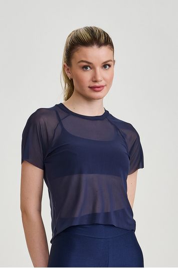 BLUSA DE TULE  AZUL MARINHO
