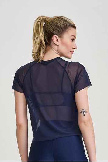 BLUSA DE TULE  AZUL MARINHO