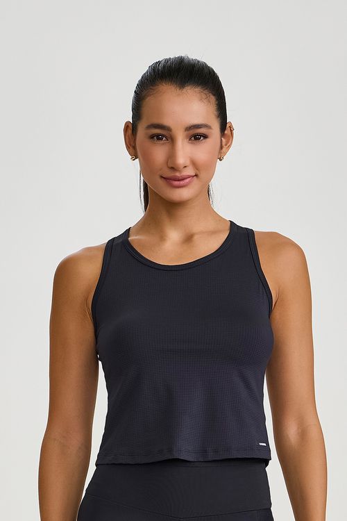 REGATA TEXTURIZADA DRY  PRETO