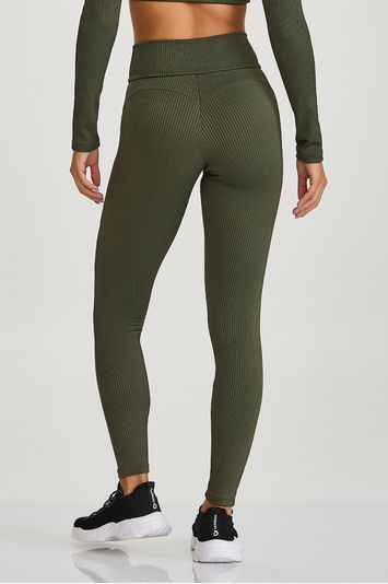 LEGGING CANELADA AFINA CINTURA  VERDE CROCO