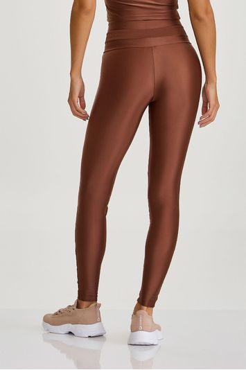 LEGGING ATLETIKA  AFINA CINTURA COM RECORTES  MARROM CAPUCCINO