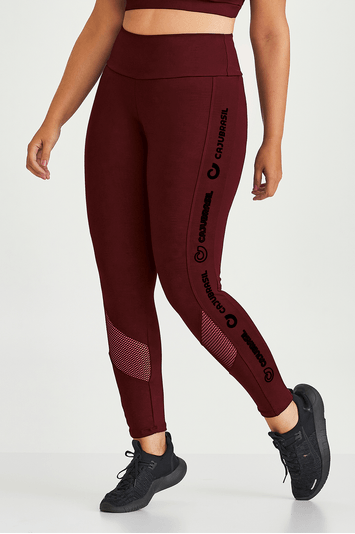 LEGGING NZ COM DETALHE DE SILK NA LATERAL VERMELHO CARMIM