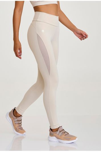 LEGGING PRO EMPINA BUMBUM COM TELA OFF WHITE