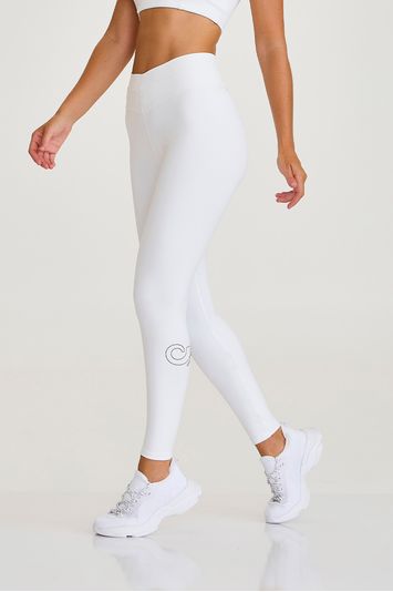 LEGGING DUAL COM COS AFINA CINTURA BRANCO