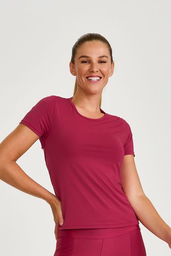 BLUSA UV COM COSTAS RESPIRAVEL E ABERTURA VINHO ROMA