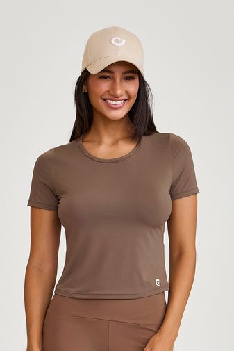 CROPPED UV COM TULE MARROM CASTANHO