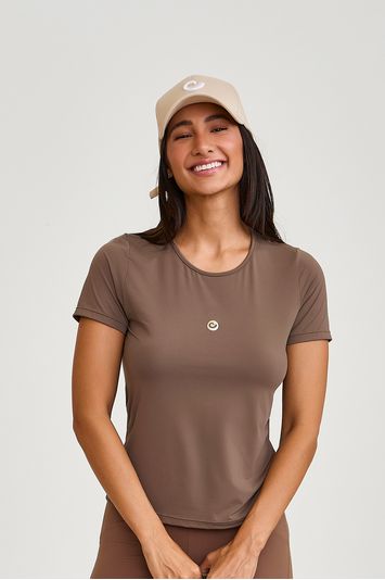 BLUSA UV COM PROTECAO SOLAR MARROM CASTANHO