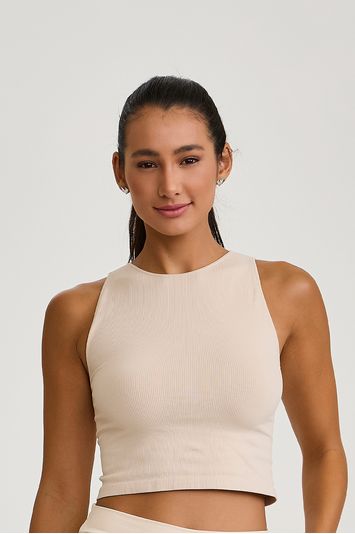 REGATA SEM COSTURA CANELADA  OFF WHITE