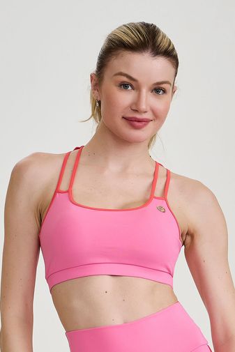 TOP HYPER ALÇAS DUPLAS E COSTAS NADADOR ROSA POP