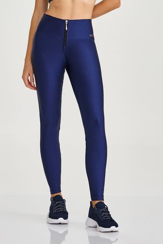 LEGGING COM ZÍPER BÁSICA AZUL MARINHO