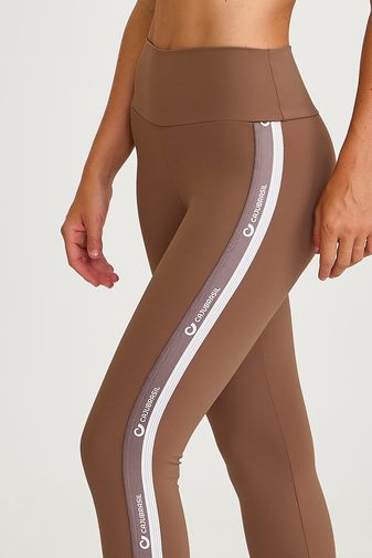 LEGGING COM ELÁSTICO PERSONALIZADO MARROM CASTANHO