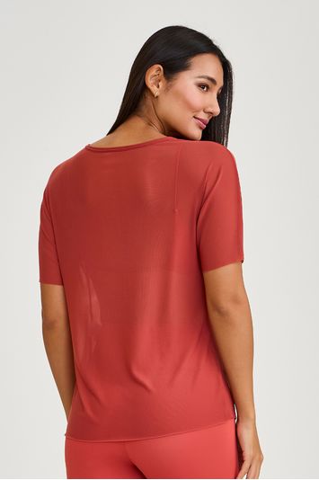 BLUSA DE TULE BÁSICA MARROM PÁPRICA