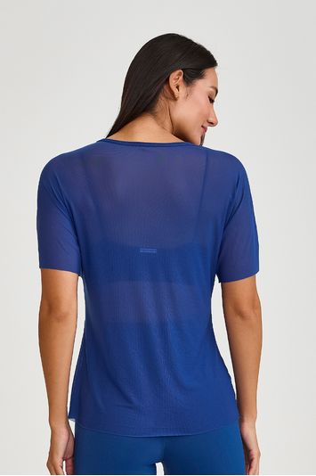 BLUSA DE TULE BÁSICA AZUL BLUE JEANS