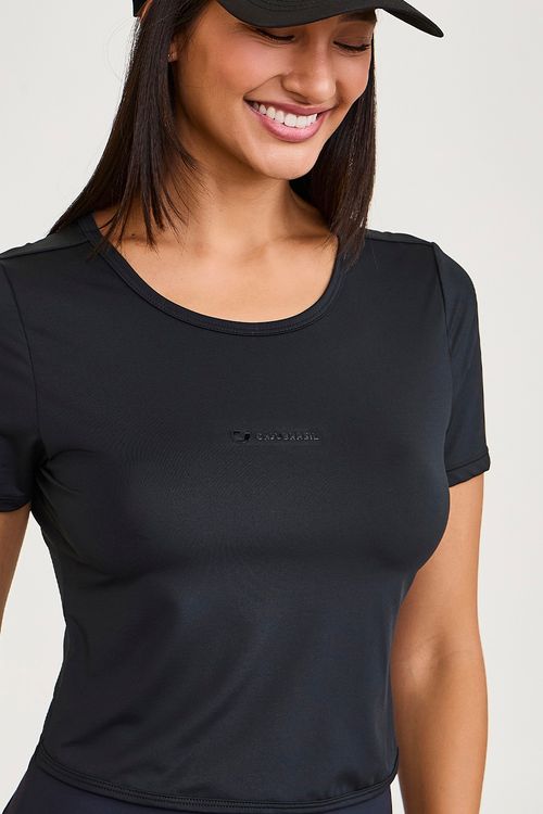 CROPPED BLOCKSUN DRY COSTAS RESPIRAVEIS PRETO