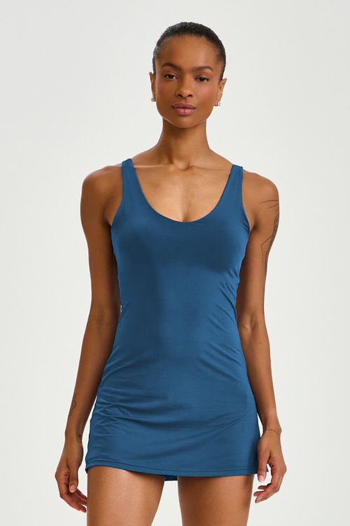 VESTIDO MACAQUINHO UV AZUL BLUE JEANS