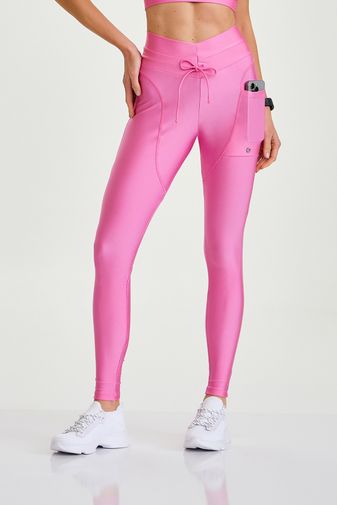 LEGGING ATLANTA AFINA CINTURA COM BOLSO ROSA MILKSHAKE