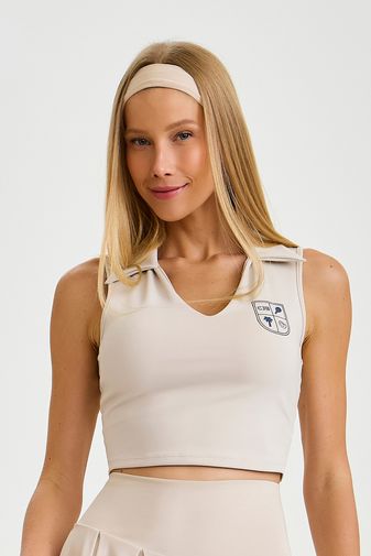 TOP CROPPED PRO COM GOLA OFF WHITE