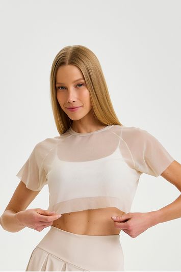 CROPPED DE TULE OFF WHITE