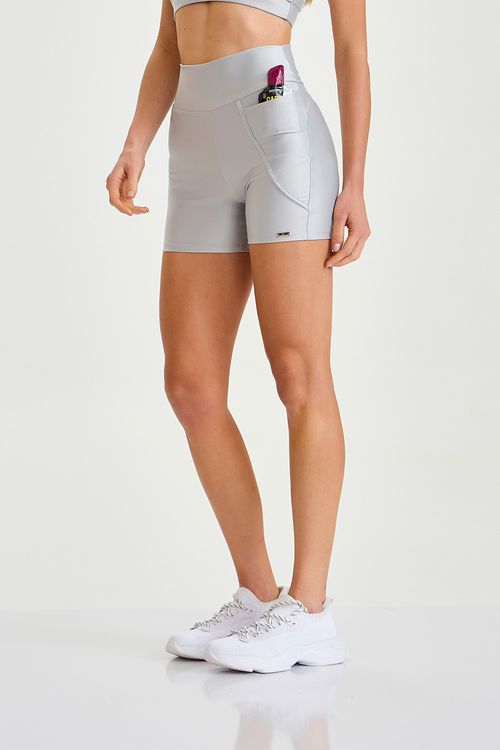 SHORT ENERGY COM BOLSO CINZA CROMO